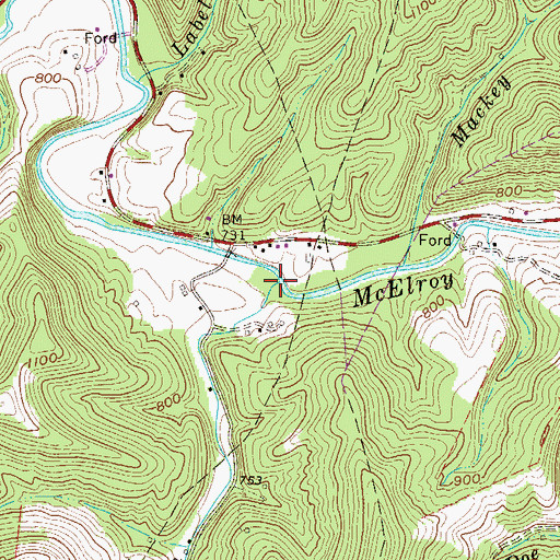 Topographic Map of Pratt Run, WV