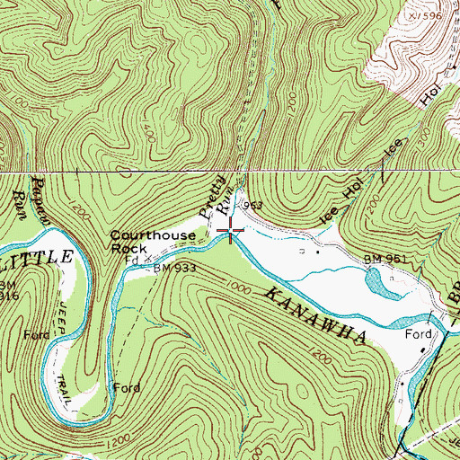 Topographic Map of Pretty Run, WV