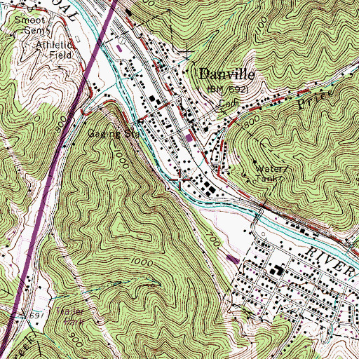 Topographic Map of Price Branch, WV