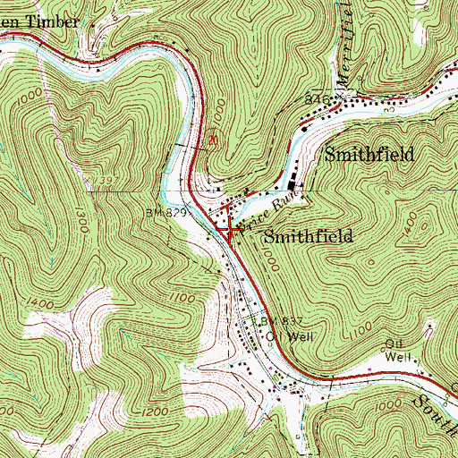 Topographic Map of Price Run, WV