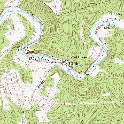 Topographic Map of Pride of Green School, WV