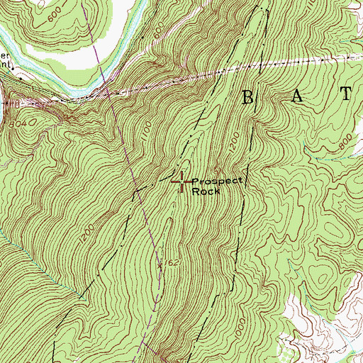 Topographic Map of Prospect Rock, WV