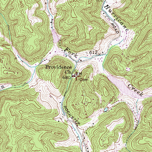 Topographic Map of Providence Church, WV