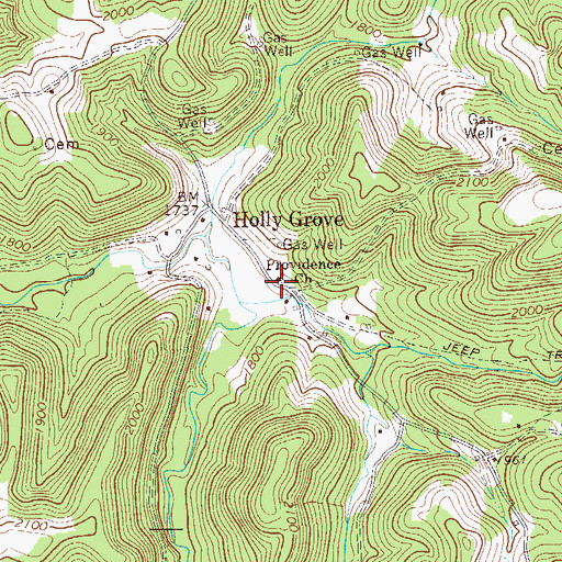Topographic Map of Providence Church, WV