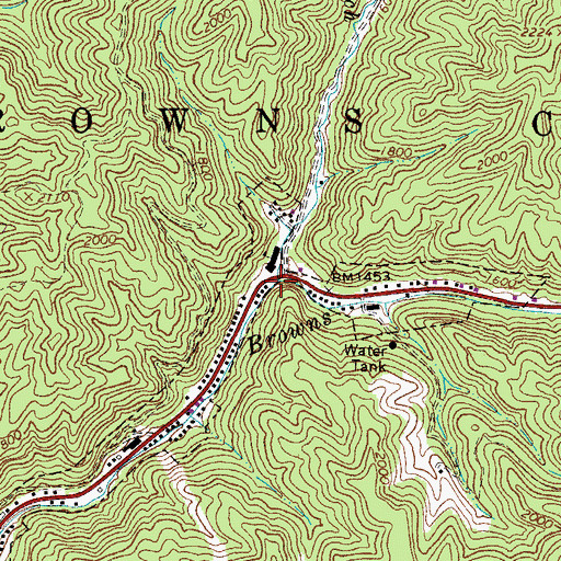 Topographic Map of Puncheoncamp Branch, WV