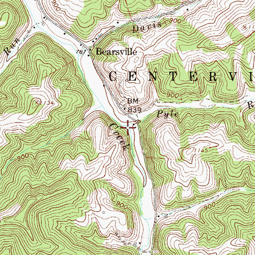 Topographic Map of Pyle Run, WV