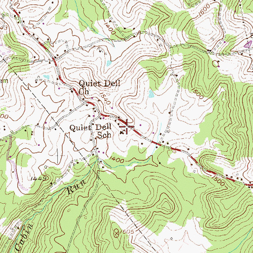 Topographic Map of Quiet Dell School (historical), WV