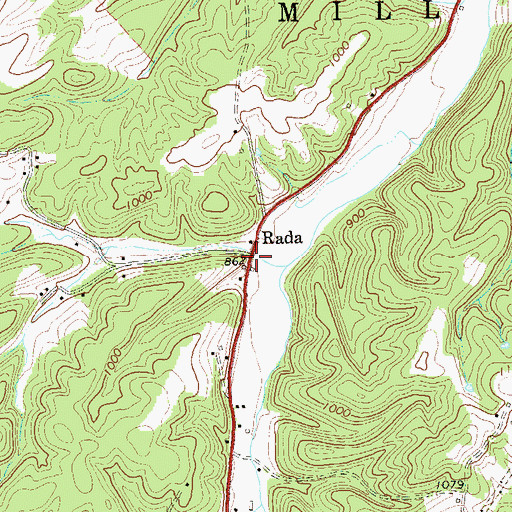Topographic Map of Rada, WV