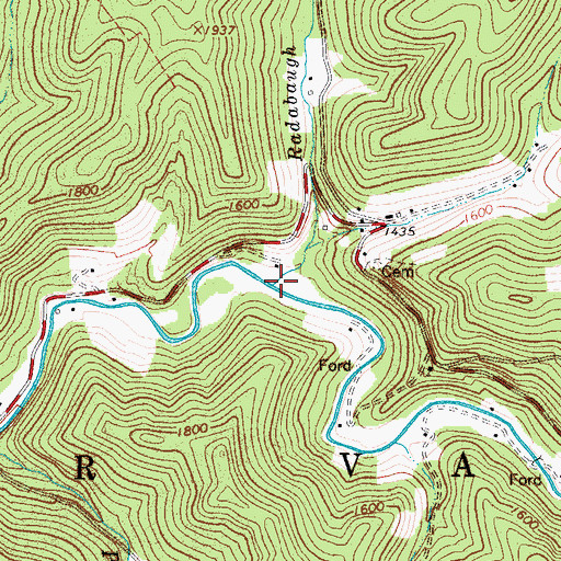 Topographic Map of Radabaugh Run, WV