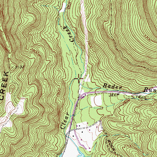 Topographic Map of Rader Run, WV