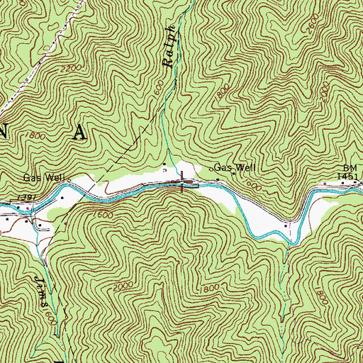 Topographic Map of Ralph Branch, WV