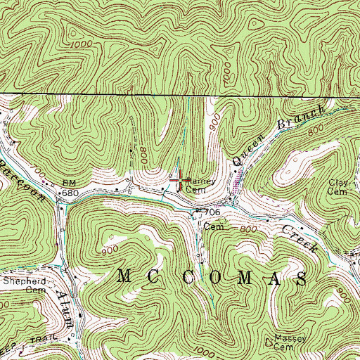 Topographic Map of Ramey Cemetery, WV