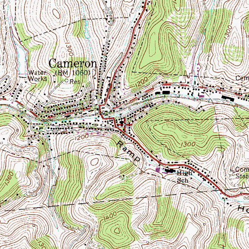 Topographic Map of Ramp Hollow, WV