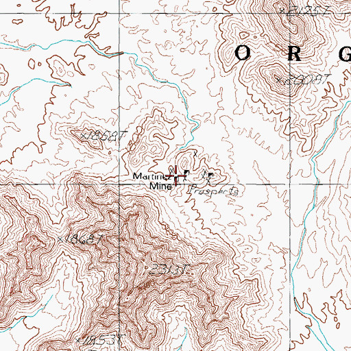 Topographic Map of Martinez Mine, AZ