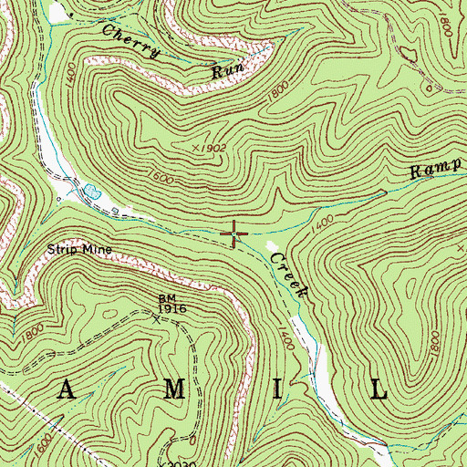 Topographic Map of Ramp Run, WV