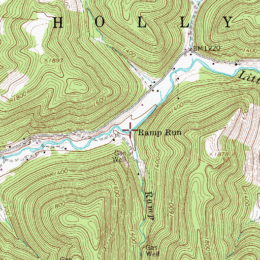 Topographic Map of Ramp Run, WV