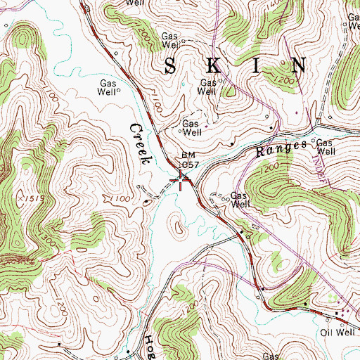 Topographic Map of Ranges Run, WV