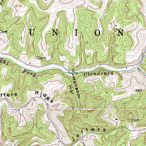 Topographic Map of Ransom Hollow, WV