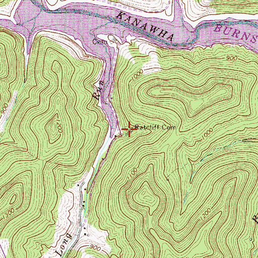 Topographic Map of Ratcliff Cemetery, WV