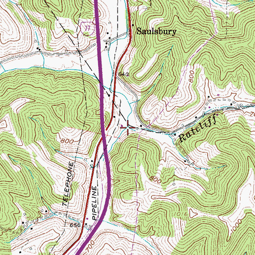 Topographic Map of Ratcliff Run, WV