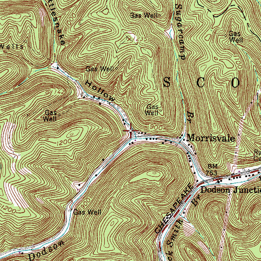 Topographic Map of Rattlesnake Hollow, WV