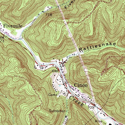 Topographic Map of Rattlesnake Hollow, WV