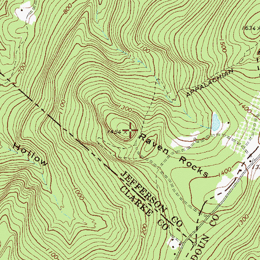 Topographic Map of Raven Rocks, WV