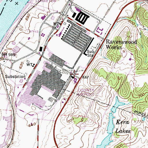Topographic Map of Ravenswood Works, WV