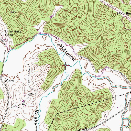 Topographic Map of Rayburn Creek, WV