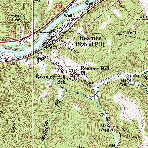 Topographic Map of Reamer Hill Church, WV