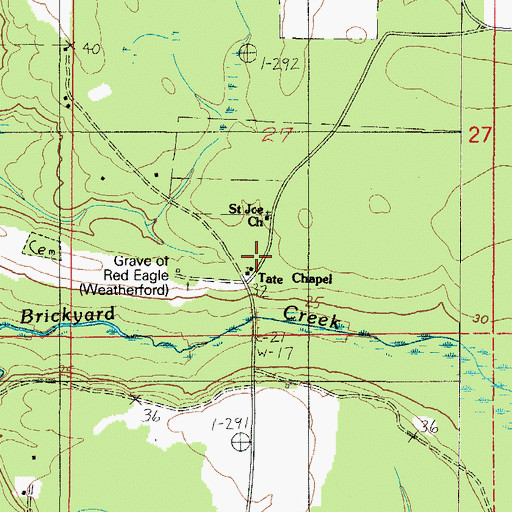 Topographic Map of Tate Chapel Community Center, AL
