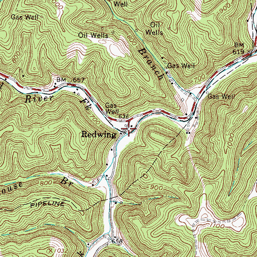 Topographic Map of Red River Fork, WV