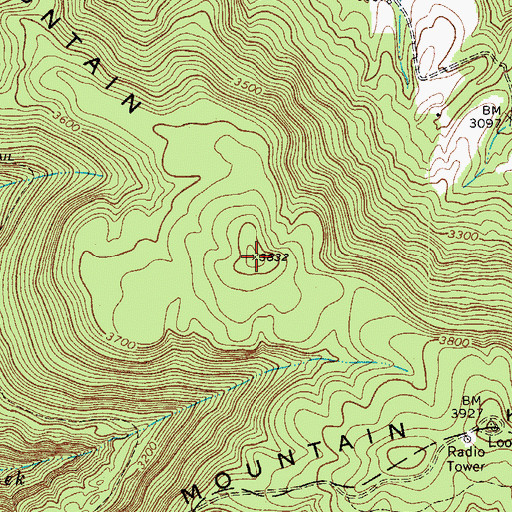 Topographic Map of Red Spring Mountain, WV