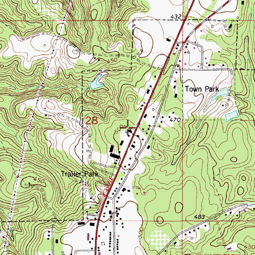 Topographic Map of Church of Christ, AL