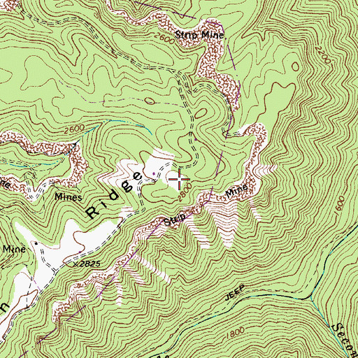 Topographic Map of Redden Ridge, WV