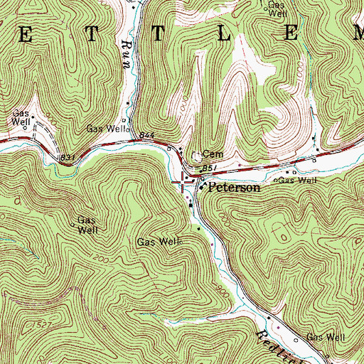 Topographic Map of Redlick Run, WV