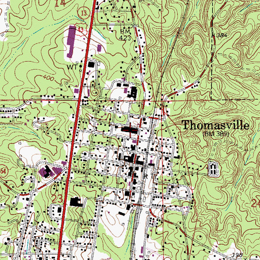 Topographic Map of Downtown Shopping Center, AL