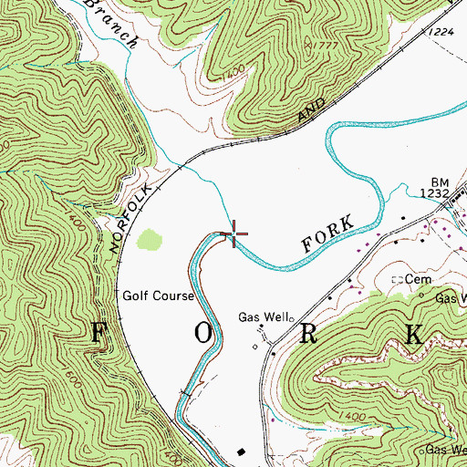Topographic Map of Reedy Branch, WV