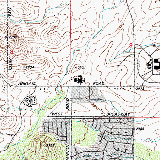 Topographic Map of Maxwell Middle School, AZ