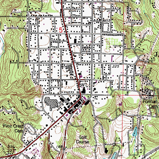 Topographic Map of First United Methodist Church, AL