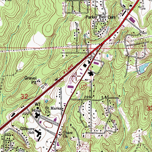 Topographic Map of Jackson Square Shopping Center, AL