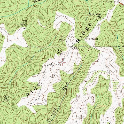 Topographic Map of Rice Ridge, WV