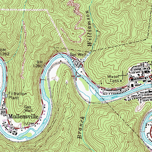 Topographic Map of Rich Branch, WV