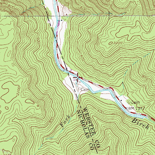 Topographic Map of Rich Fork, WV