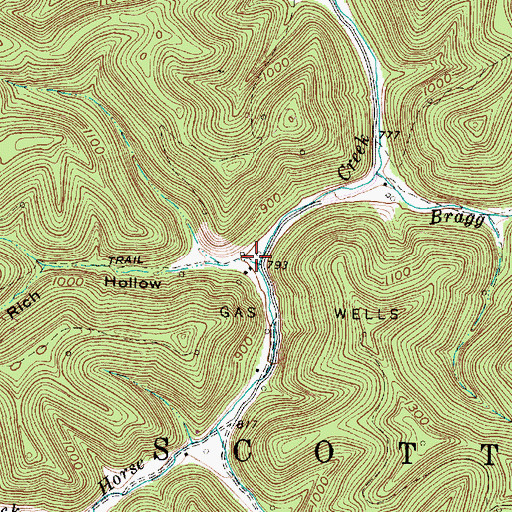 Topographic Map of Rich Hollow, WV