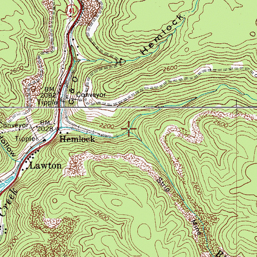 Topographic Map of Richlick Branch, WV