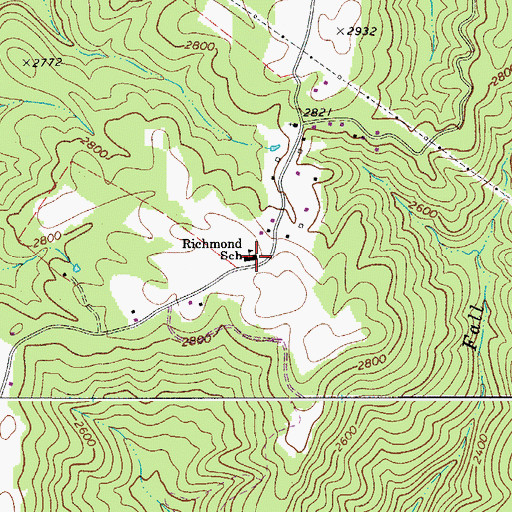 Topographic Map of Richmond School (historical), WV