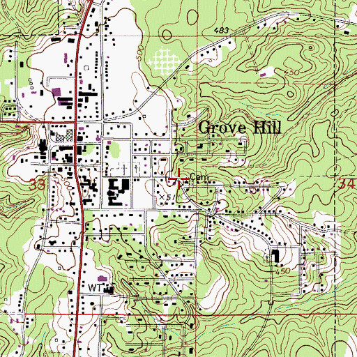 Topographic Map of Wilson Chapel African Methodist Episcopal Church, AL