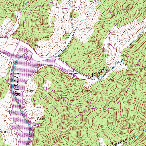 Topographic Map of Riffle School (historical), WV