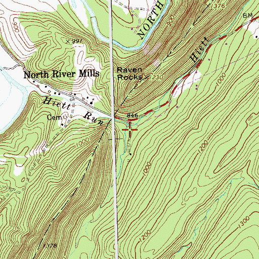 Topographic Map of Riggs Hollow, WV